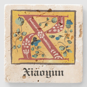 mittelalterliche blutleuchte Letter X Monogramm Steinuntersetzer