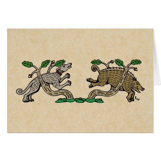 Mittelalterliche Boarenjagd (Vorderseite (Horizontal))