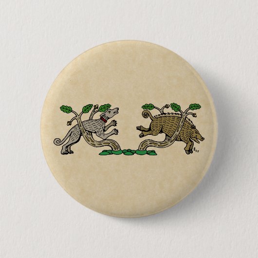 Mittelalterliche Boarenjagd Button (Vorderseite)