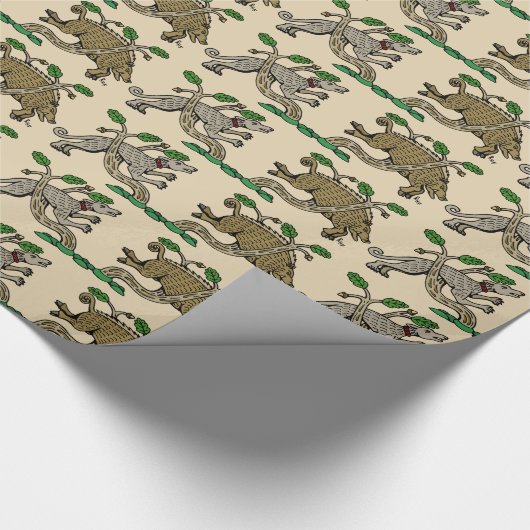 Mittelalterliche Boarenjagd Geschenkpapier (Ecke)