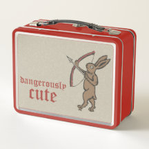 Mittelalterliche Bogenschütze-Hase-Metall-Lunchbox