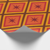 Mittelalterliche Braune Sterne auf Retrodiamanten Geschenkpapier (Ecke)