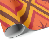 Mittelalterliche Braune Sterne auf Retrodiamanten Geschenkpapier (Rolleneckpunkt)