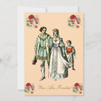 Mittelalterliche Braut- und Bräutigam-Hochzeitsein Einladung