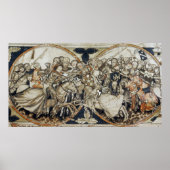 Mittelalterliche Buchmalerei Kampfszene Poster (Vorne)