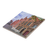 Mittelalterliche bunte Ziegelhäuser in Brügge, Bel Fliese (Seite)