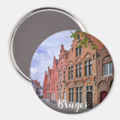 Mittelalterliche bunte Ziegelhäuser in Brügge, Bel Magnet (Vorderseite/Rückseite)
