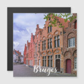 Mittelalterliche bunte Ziegelhäuser in Brügge, Bel Magnetkarte (Vorne/Hinten)