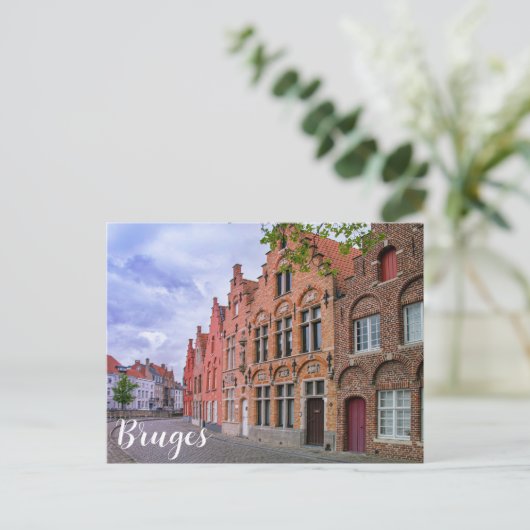 Mittelalterliche bunte Ziegelhäuser in Brügge, Bel Postkarte (Stehend Vorderseite)