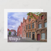 Mittelalterliche bunte Ziegelhäuser in Brügge, Bel Postkarte (Vorne/Hinten)
