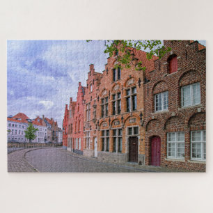 Mittelalterliche bunte Ziegelhäuser in Brügge, Bel Puzzle