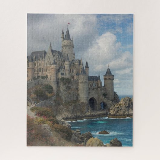 Mittelalterliche Burg am Meer Puzzle (Vertikal)