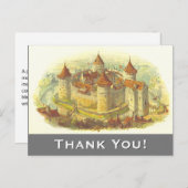 Mittelalterliche Burg "Danke!" Postkarte (Vorne/Hinten)