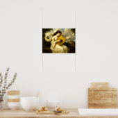 Mittelalterliche Burg Frau Mit Lyra Poster (Küche)