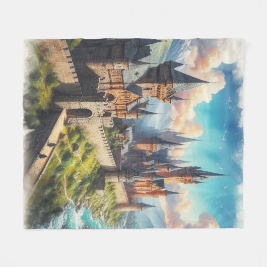 Mittelalterliche Burg im Tal des Massivs Fleecedecke (Vorderseite (Horizontal))