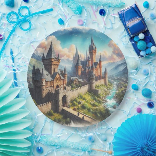 Mittelalterliche Burg im Tal des Massivs Pappteller (Party)