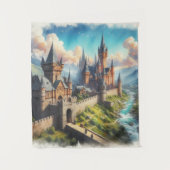 Mittelalterliche Burg im Tal des Massivs Wandteppich (Vorderseite)