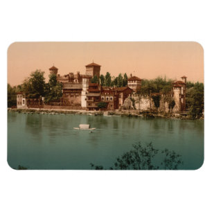 Mittelalterliche Burg, Marktflecken, Turin, Italie Magnet