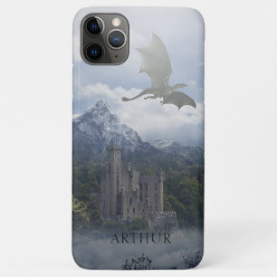 Mittelalterliche Burg mit Drachen - Personalisiert Case-Mate iPhone Hülle