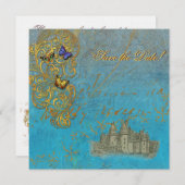 Mittelalterliche Burg Save The Date (Vorne/Hinten)