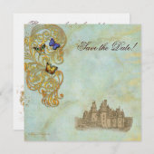 Mittelalterliche Burg Save The Date (Vorne/Hinten)