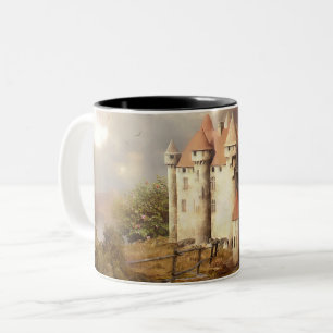 Mittelalterliche Burg Zweifarbige Tasse