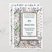 Mittelalterliche ca. 1415 beleuchtete Hochzeit Einladung (Vorne/Hinten)