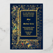 Mittelalterliche ca. 1415 beleuchtete Hochzeit Folieneinladung (Vorderseite)