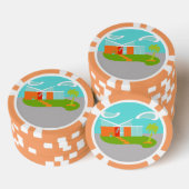 Mittelalterliche Chips des modernen Cartoon House (Stapel)