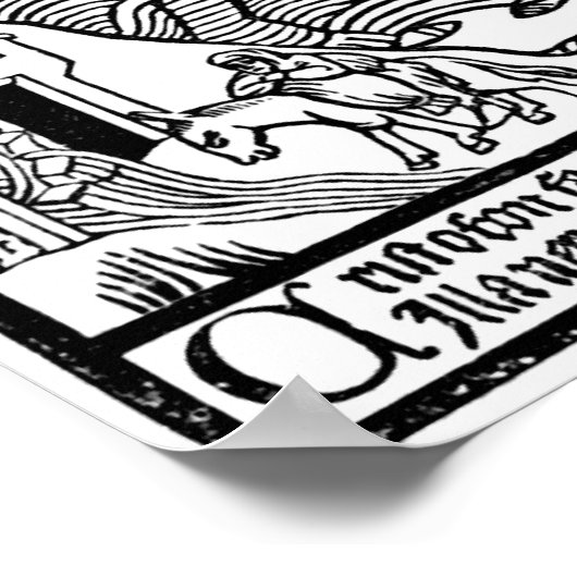 Mittelalterliche Christliche Gravur Poster (Ecke)