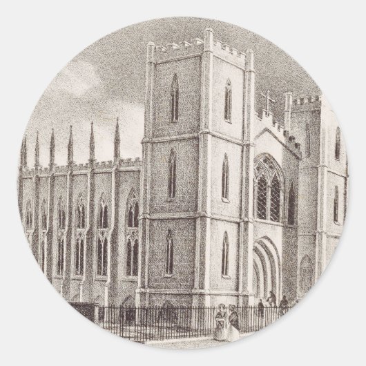 Mittelalterliche Christliche Kirche Runder Aufkleber (Vorderseite)