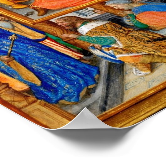 Mittelalterliche Christliche Weihnachtskrippe Drei Poster (Ecke)