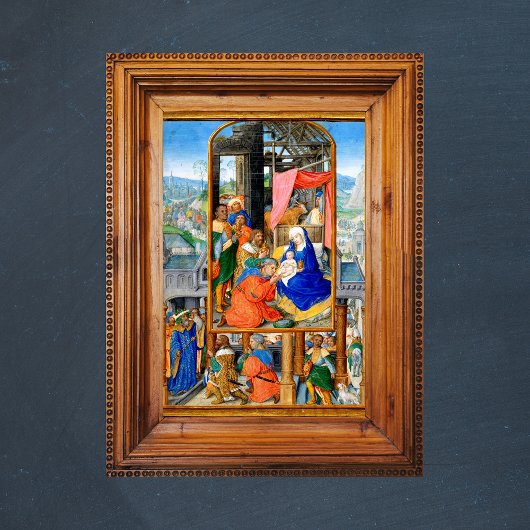 Mittelalterliche Christliche Weihnachtskrippe Drei Poster