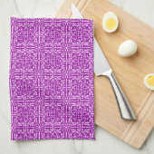 Mittelalterliche Damaske Fleur-de-lis, Amethyst li Handtuch (Viertel Falte)
