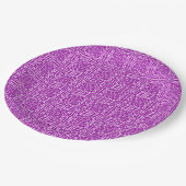 Mittelalterliche Damaske Fleur-de-lis, Amethyst li Pappteller (Schrägansicht)