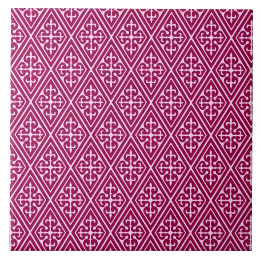 Mittelalterliche Damaskomelone, Bordeaux Fliese (Vorderseite)