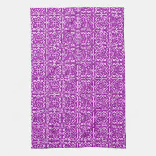 Mittelalterliche Damast-Lilie, Amethyst purpur Handtuch