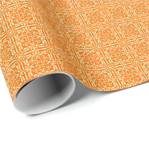 mittelalterliche Damast-Lilie, Mandarinorange Geschenkpapier