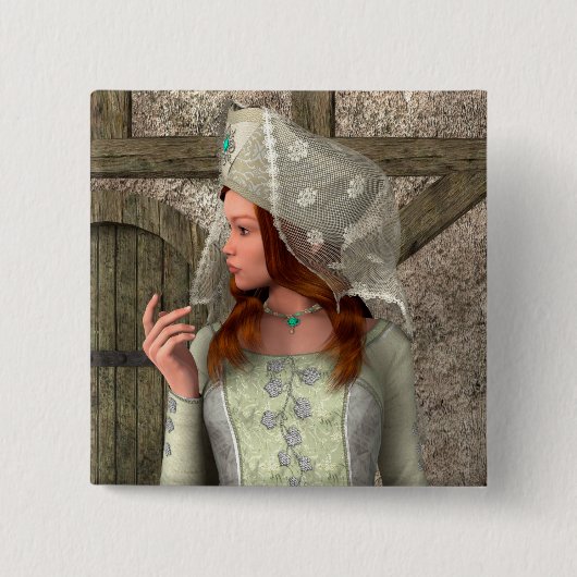 Mittelalterliche Dame Button (Vorderseite)