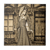 Mittelalterliche Dame Fliese (Vorderseite)