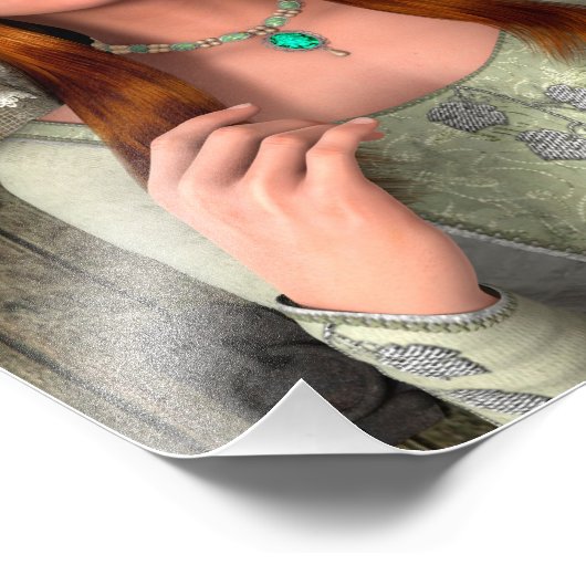 Mittelalterliche Dame Fotodruck (Ecke)