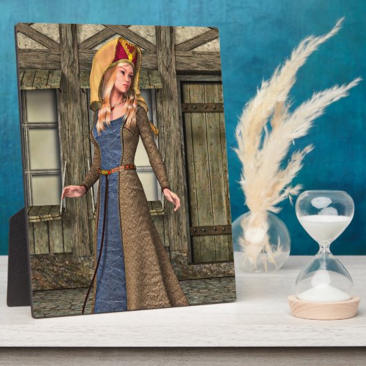 Mittelalterliche Dame Fotoplatte (Seite)