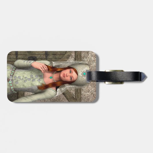 Mittelalterliche Dame Gepäckanhänger (Rückseite horizontal)