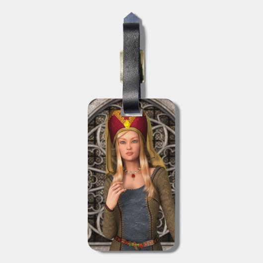 Mittelalterliche Dame Gepäckanhänger (Rückseite vertikal)