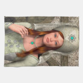 Mittelalterliche Dame Geschirrtuch (Horizontal)