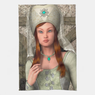 Mittelalterliche Dame Geschirrtuch