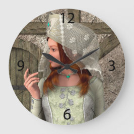 Mittelalterliche Dame Große Wanduhr