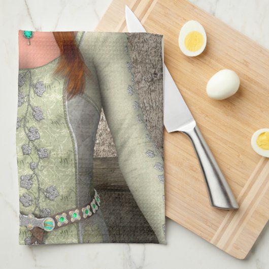 Mittelalterliche Dame Handtuch (Viertel Falte)