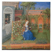 Mittelalterliche Dame im Rosegarden Fliese (Vorderseite)