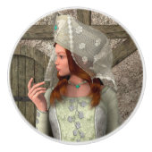 Mittelalterliche Dame Keramikknauf (Vorderseite)